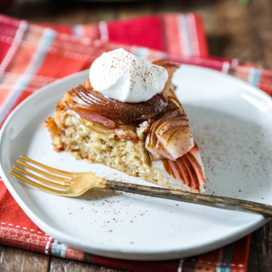 Upside Down Caramelized Pear Cake - Recipe photo by farmflavor