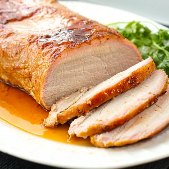 Smoked Pork Loin with Mojo Sauce - Recipe photo by MyLifeCookbook