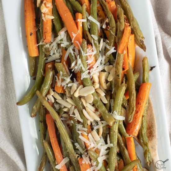 Roasted Carrots and Green Beans - Recipe photo by biscuitsandburlap