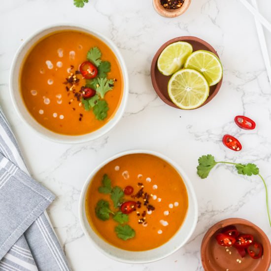 Thai Butternut Squash Soup - Recipe photo by fitsianfoodlife