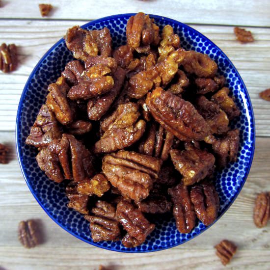 Easy Vegan Candied Pecans - Recipe photo by joyfulbalanceofficial