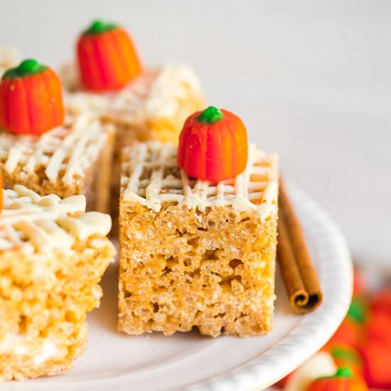 Pumpkin Spice Rice Krispie Treats - Recipe photo by Kathryns.kitchen.blog