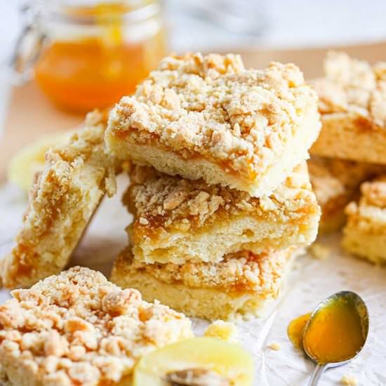 Apricot Crumble Bars - Recipe photo by yummynotes