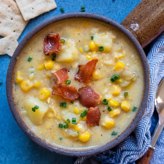 Gluten Free Corn Chowder - Recipe photo by MamaGourmand