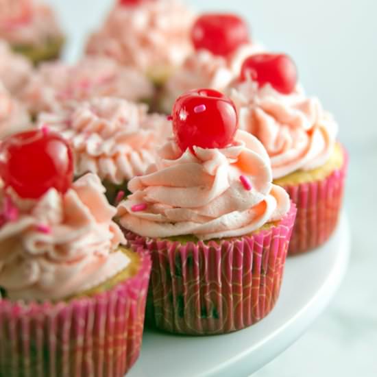 Chocolate Chip Cherry Cupcakes - Recipe photo by bunsenburnerbakery
