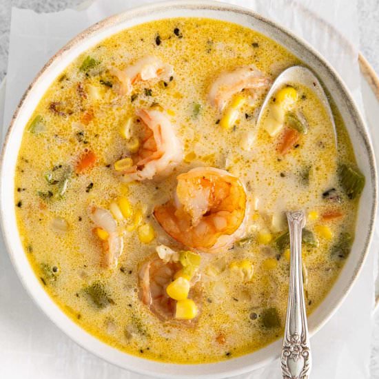 Shrimp Corn Chowder - Recipe photo by ToSimplyInspire