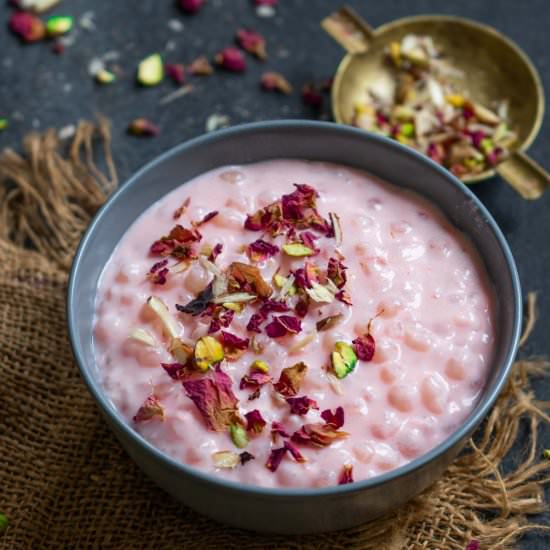 Rose Sabudana Kheer - Recipe photo by Whiskaffair