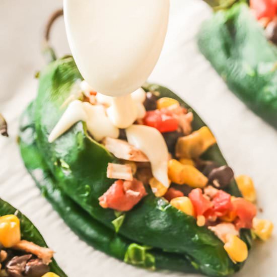 Fajita Chicken Stuffed Poblano - Recipe photo by CallMePMc