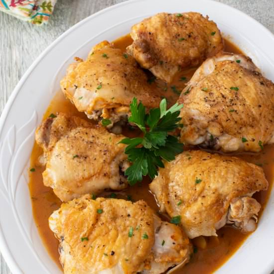 Poulet au Vinaigre - Recipe photo by For the Love of Cooking