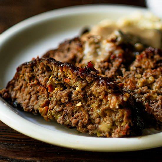 Hatch Chile Meatloaf - Recipe photo by Chicken Fried Kitchen