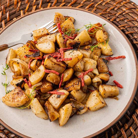 Keto Fried Turnips - Recipe photo by debsdailydish