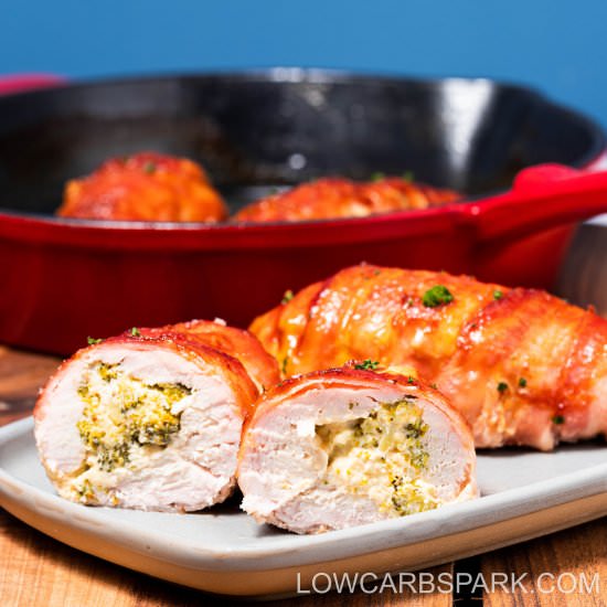 Bacon Wrapped Broccoli Stuffed - Recipe photo by lowcarbspark