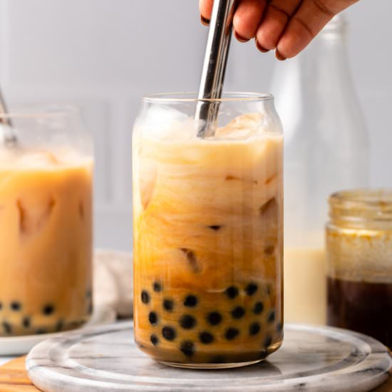 Pumpkin Spice Chai Bubble Tea - Recipe photo by from my bowl