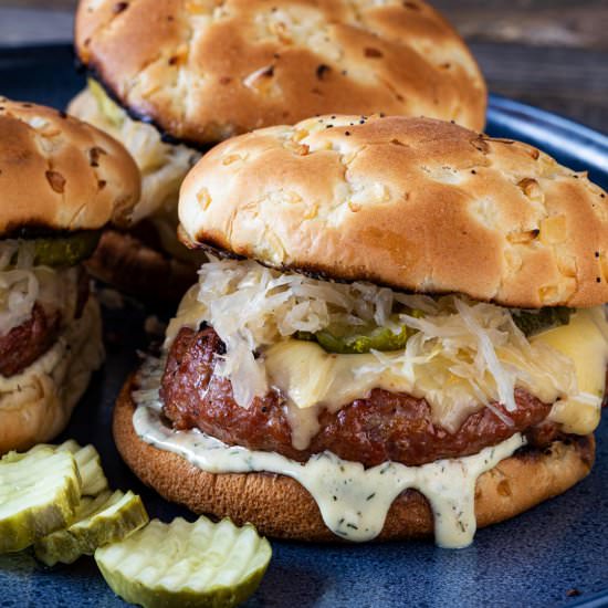 Smoked Brat Burgers - Recipe photo by chilesandsmoke
