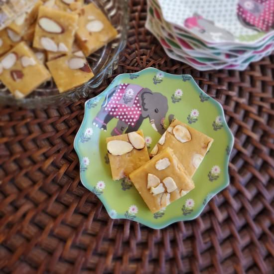 Badam Paak: Indian Almond Fudge - Recipe photo by cocoinkitchen