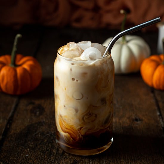 Iced Pumpkin Spice Latte - Recipe photo by anerdcooks