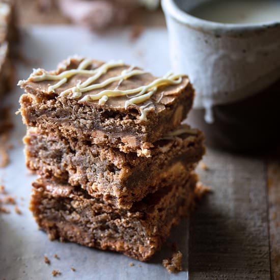 White Choco Butterscotch Blondies - Recipe photo by URBANBAKES