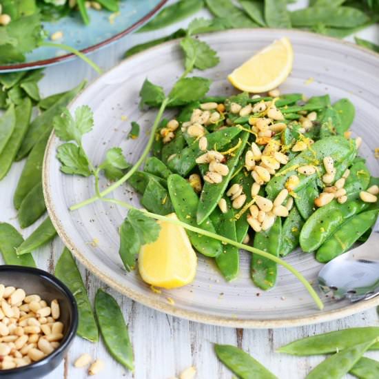 Snow Peas with Butter and Pine Nuts - Recipe photo by angiesrecipes