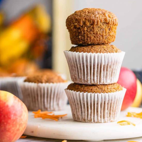 Carrot Flaxseed Muffins With Apple - Recipe photo by asaucykitchen