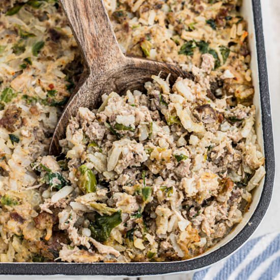 Cajun Rice Dressing - Recipe photo by thecaglediaries