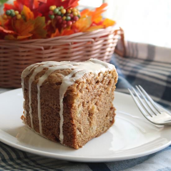 Fresh Apple Cake with Maple Glaze - Recipe photo by MyRecipeReviews