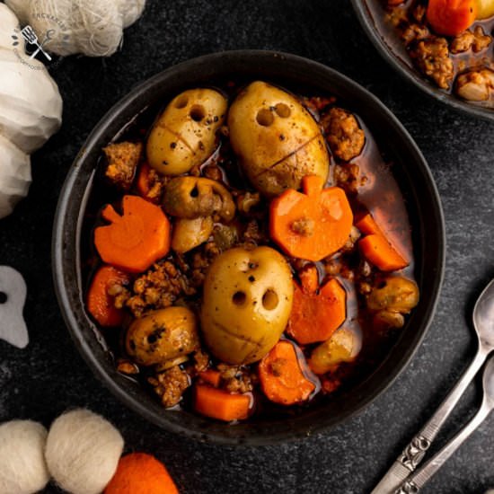 Skull & Pumpkin Halloween Soup - Recipe photo by emilyenchanted
