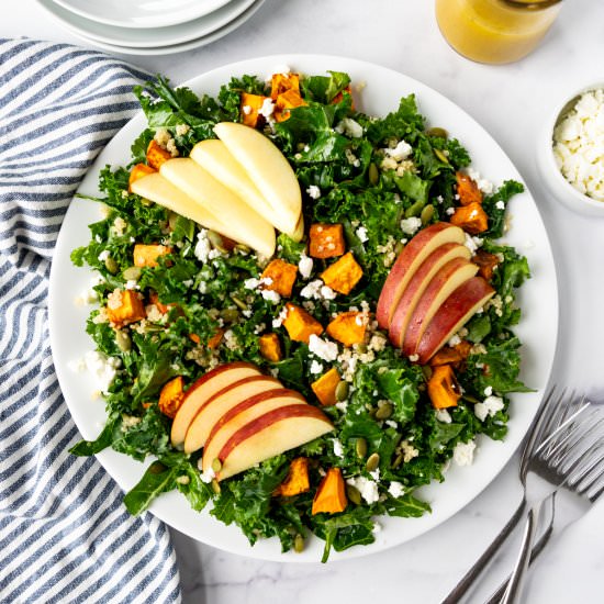 Fall Kale Salad with Sweet Potato - Recipe photo by freshapron