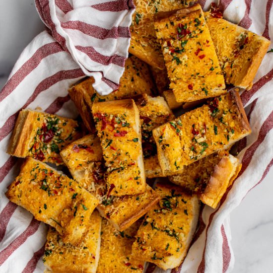 Calabrian Chili Garlic Bread - Recipe photo by CarolynsCooking