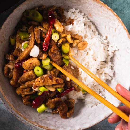 Vegan Kung Pao Chicken - Recipe photo by theveganlarder