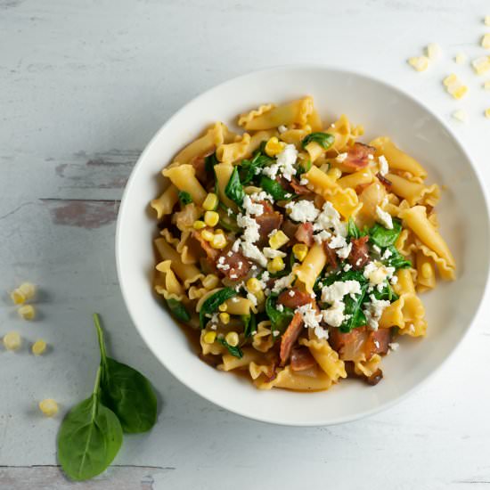 Bacon Pasta Primavera! - Recipe photo by Framed Cooks