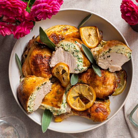 Ricotta Stuffed Roast Chicken - Recipe photo by rhubarbandcod