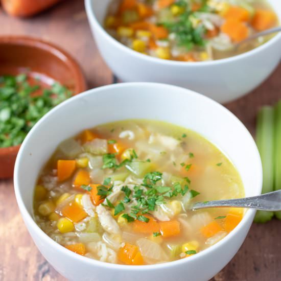 Leftover Roast Chicken Soup - Recipe photo by neilshealthymeals