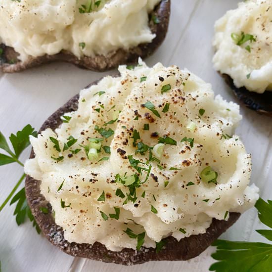 Mashed Potato Stuffed Mushrooms - Recipe photo by amycaseycooks