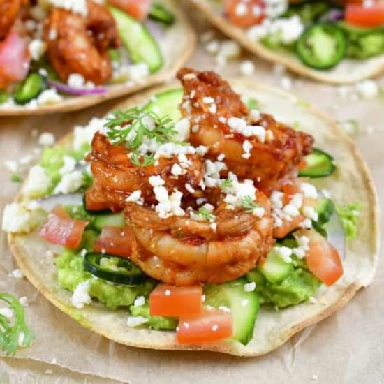 Shrimp Tostadas - Recipe photo by WillCookForSmiles