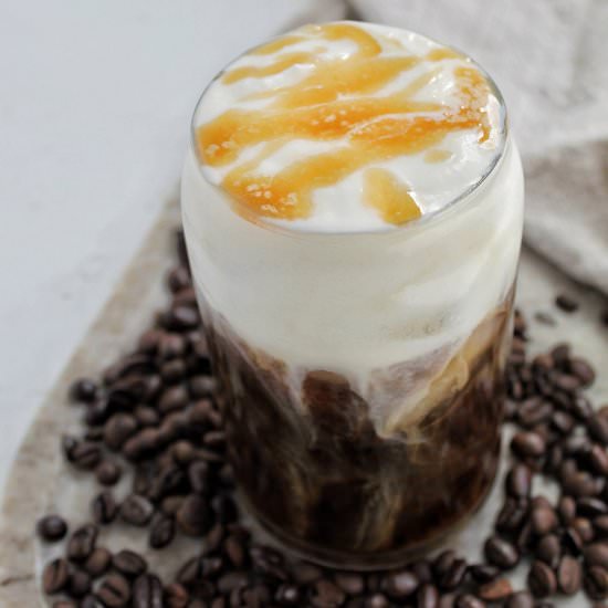Salted Caramel Cold Foam - Recipe photo by homebodyeats