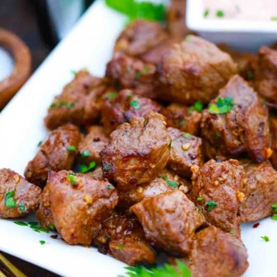 Air Fryer Steak Bites - Recipe photo by peasandpeonies