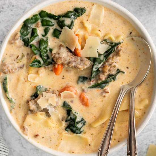 Creamy White Lasagna Soup - Recipe photo by ToSimplyInspire