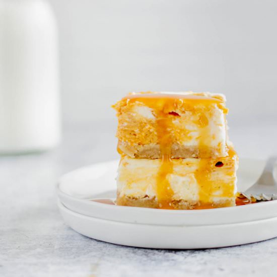 Keto Pumpkin Cheesecake Bars - Recipe photo by fitandfull