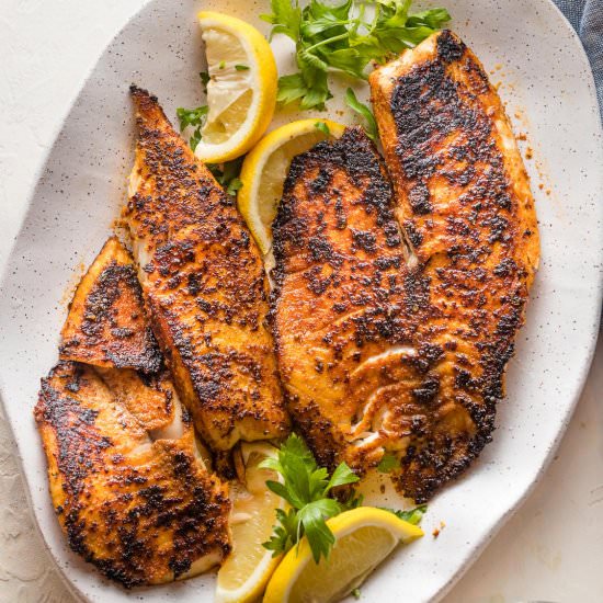 Blackened Tilapia - Recipe photo by nourishandfete