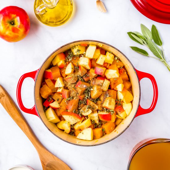 Butternut Squash And Apple Soup - Recipe photo by FoodFolksandFun