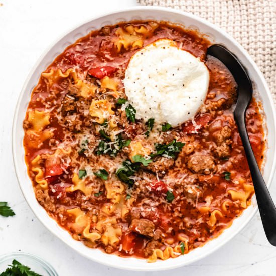 Instant Pot Lasagna Soup - Recipe photo by eatinginaninstant
