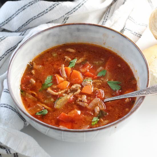 Ground Beef Vegetable Soup - Recipe photo by TalkingMeals