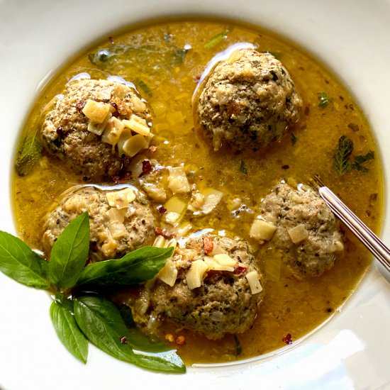 Hearty Meatball Soup - Recipe photo by The Greek Foodie