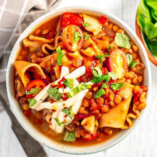 Instant Pot Vegetarian Lasagna Soup - Recipe photo by Flavor Mosaic