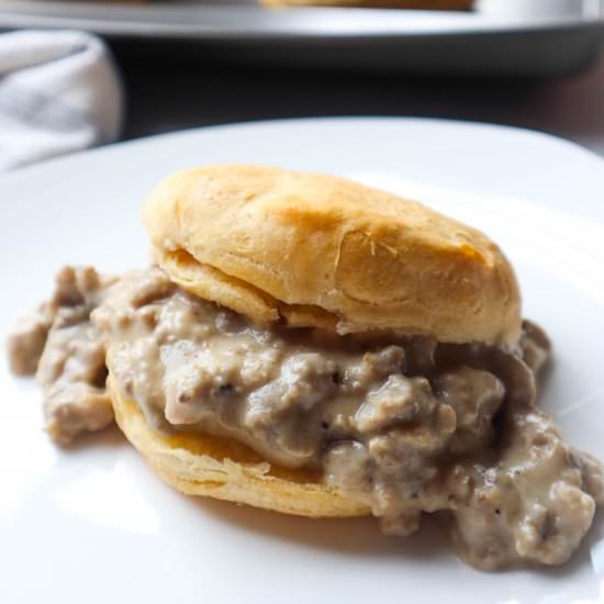 Best Ever Turkey Gravy and Biscuits - Recipe photo by blessthismeal