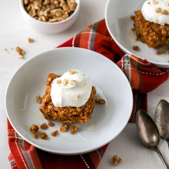 Pumpkin Oatmeal Bake - Recipe photo by farmflavor