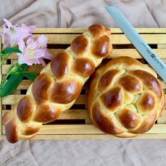 How to Braid a Four Strand Challah - Recipe photo by scotch_scones