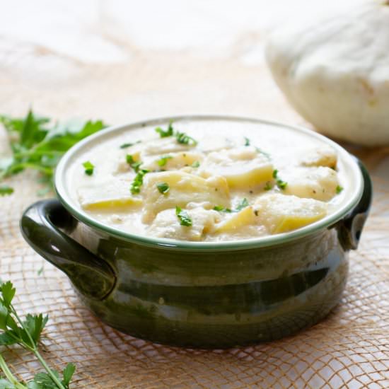 Patty pan in cheese sauce - Recipe photo by mecooks.com