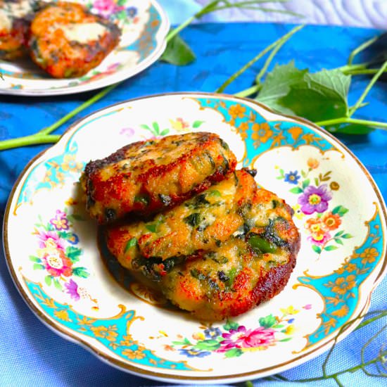 Garlic Mustard Tofu Patties - Recipe photo by veryveganval