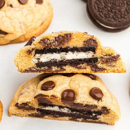 Oreo Stuffed Chocolate Chip Cookies - Recipe photo by OnMyKidsPlate